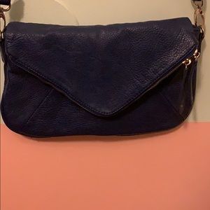 Blue vegan leather purse